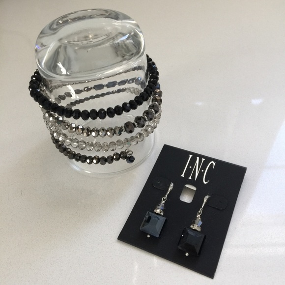 INC International Concepts Earrings and Bracelet Set Beaded Rhinestones Sparkle - Picture 4 of 10